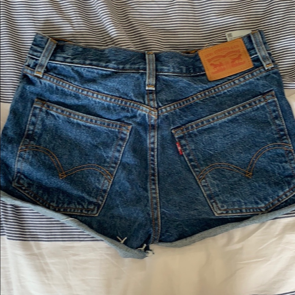 Levi’s wedgie fit denim high waisted jean shorts
